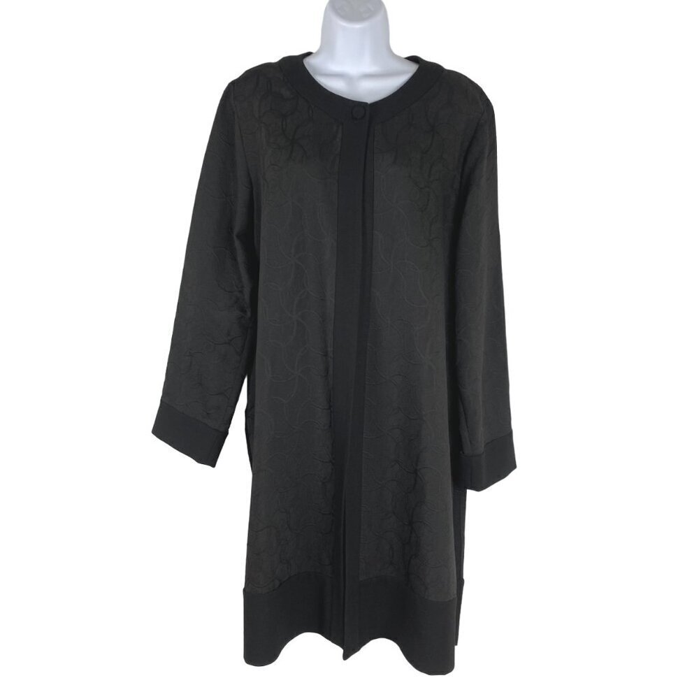 Eileen Fisher Duster Jacquard‎ Swirl Womens Medium Black NWT CJ-1583